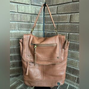 The Sak Ventura Brown Leather Convertible Backpack Bag